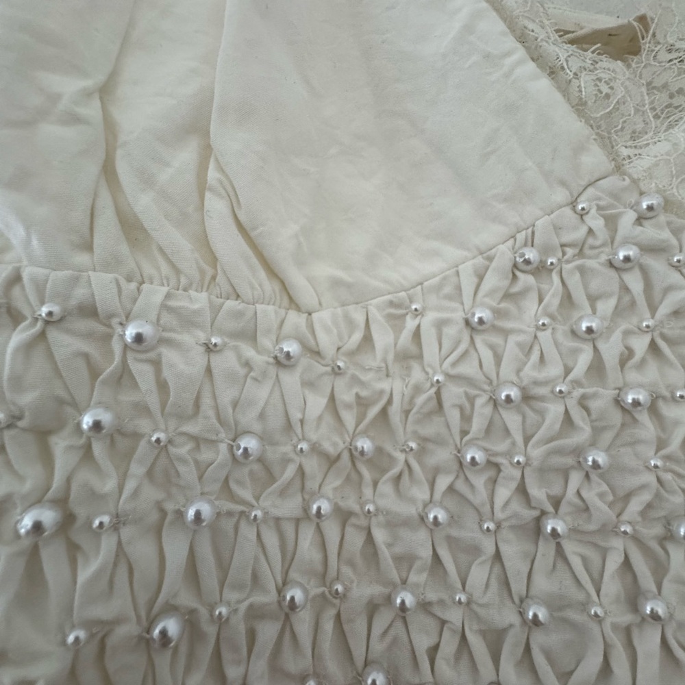 Anthropologie Forever That Girl Pearl Embellished Sleeveless top Small - Picture 5 of 8